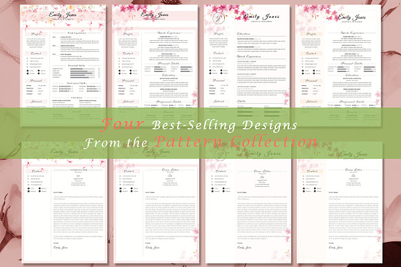 Resume CV Bundle Flower Collection in Resume Templates - product preview 2