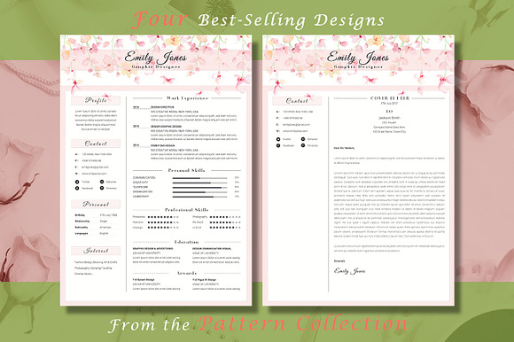 Resume CV Bundle Flower Collection in Resume Templates - product preview 3