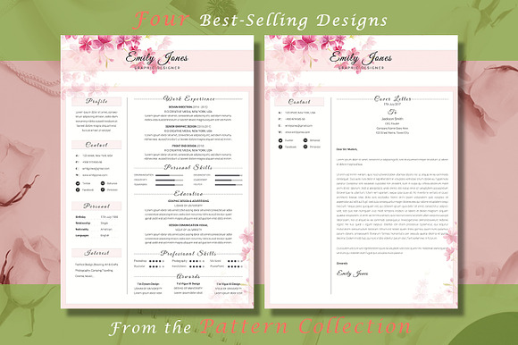 Resume CV Bundle Flower Collection in Resume Templates - product preview 4