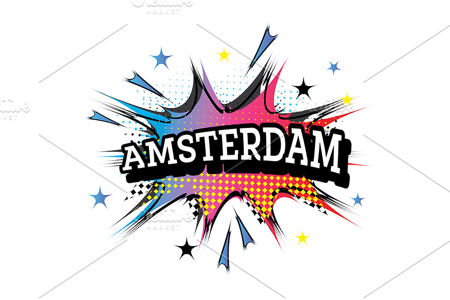 Amsterdam Comic Text in Pop Art  in Illustrations - product preview 8