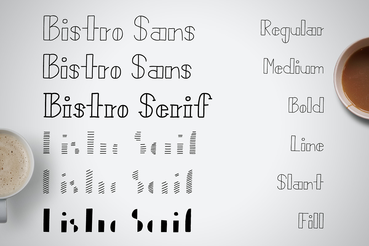 Bistro Sans & Serif + Vectors in Display Fonts - product preview 8