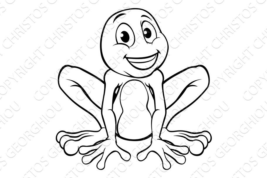 Cartoon Frog Character in Illustrations - product preview 8