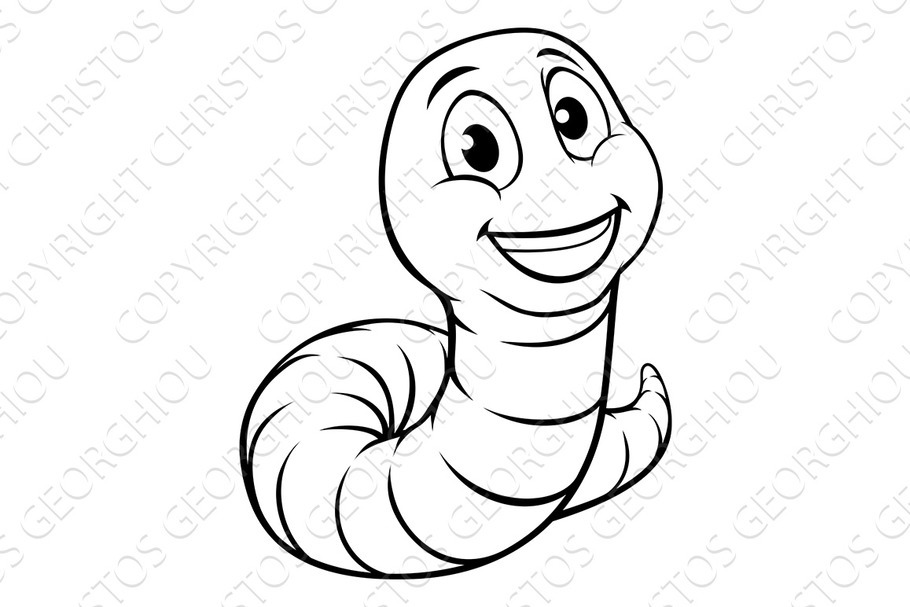 Caterpillar Cartoon Character in Illustrations - product preview 8