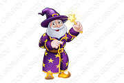 Wizard Cartoon Character Pointing 