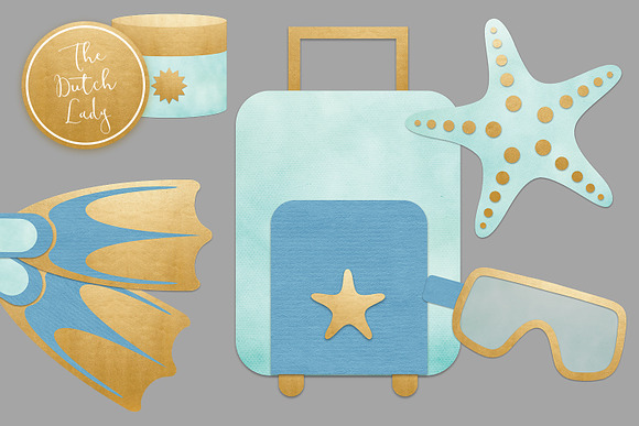 Summer Beach Vacation Clipart Set in Illustrations - product preview 1