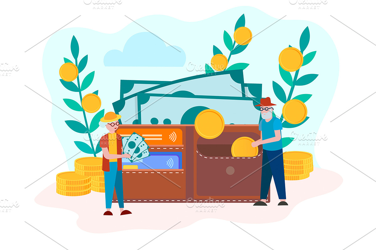 Pension savings Bank account in Illustrations - product preview 8