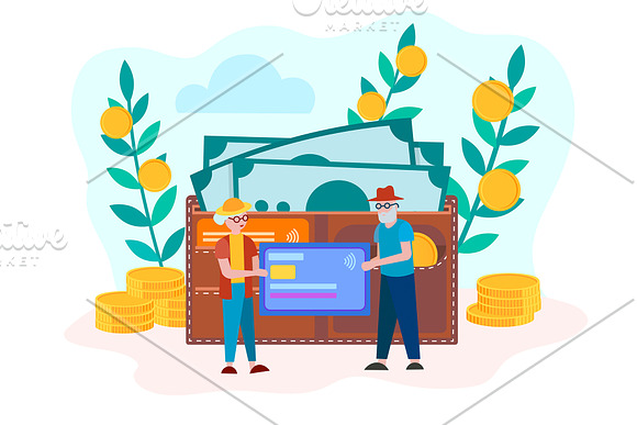 Pension savings Bank account in Illustrations - product preview 2