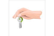 Arm Holds Bunch of Keys by Key Ring