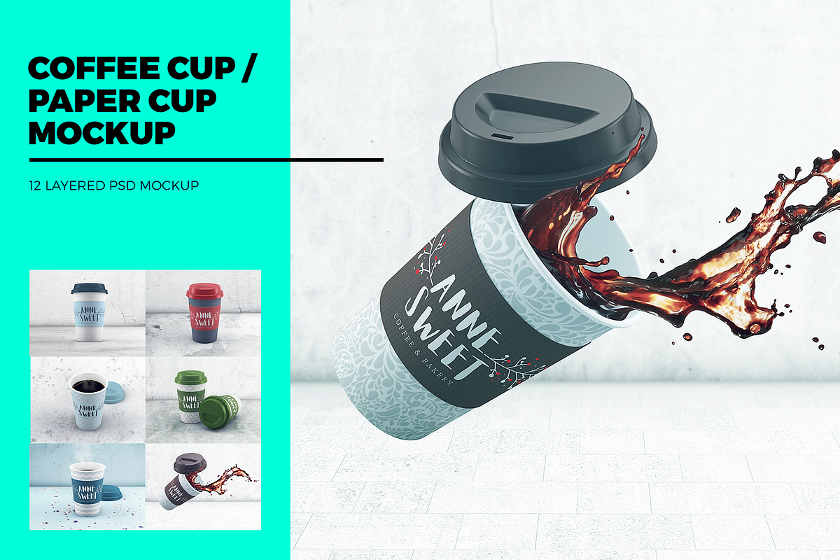Coffee cup / Paper cup MockUp in Product Mockups - product preview 8