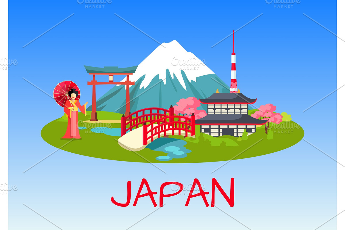 Japan National Symbols Flat Vector in Illustrations - product preview 8