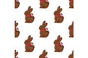 Seamless Pattern Chocolate Bunny
