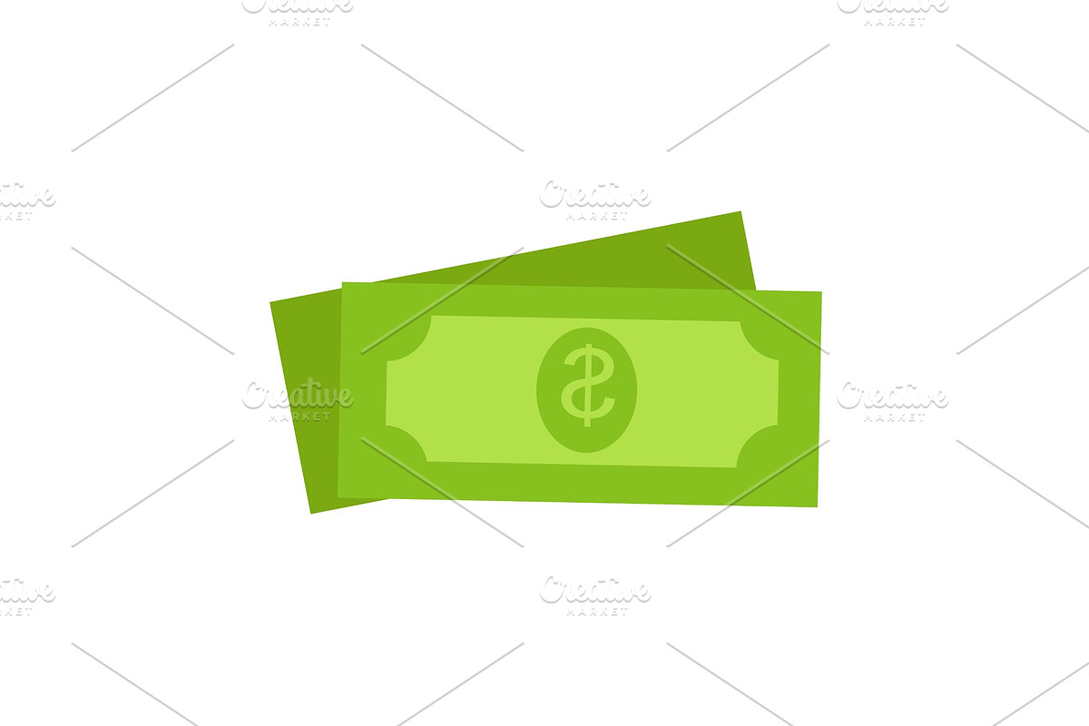 Two Green Dollars United States in Illustrations - product preview 8