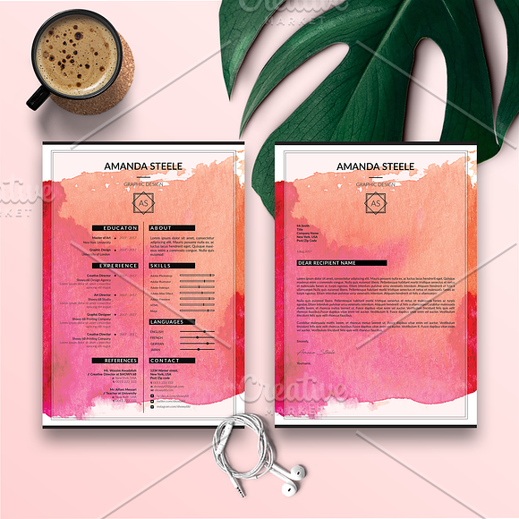 Gold Rose Resume BUNDLE Template N in Resume Templates - product preview 4
