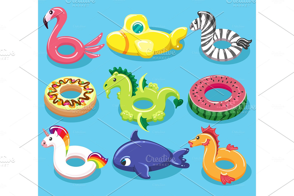 Inflatable toy lifebuoys in Illustrations - product preview 8