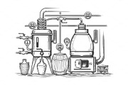 Distillery sketch illustration