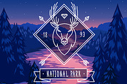 National park typography design