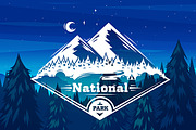 National park typography design