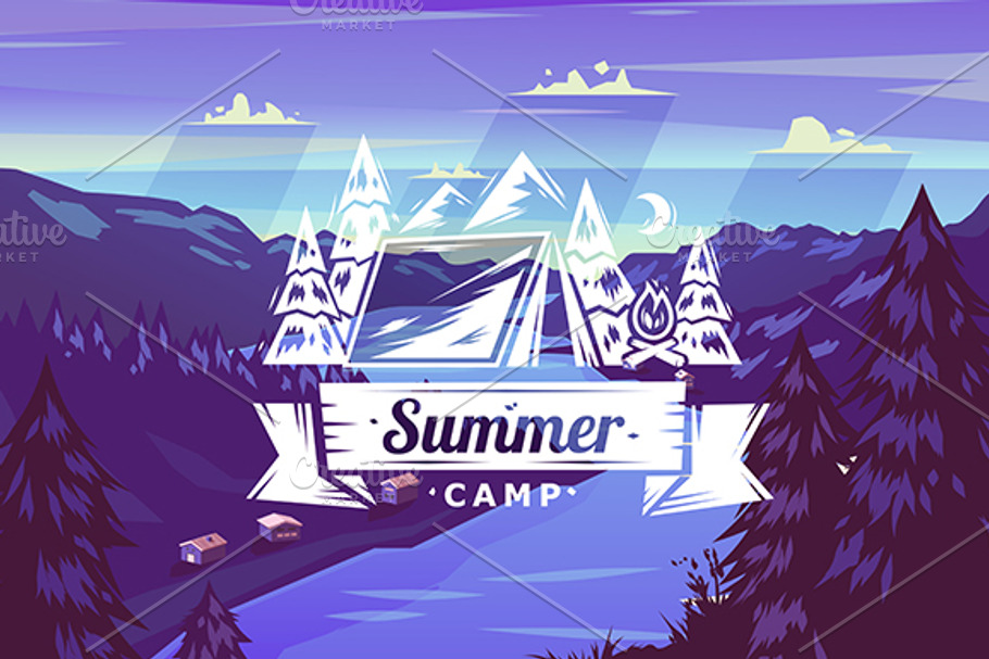 Summer camp typography design in Objects - product preview 8