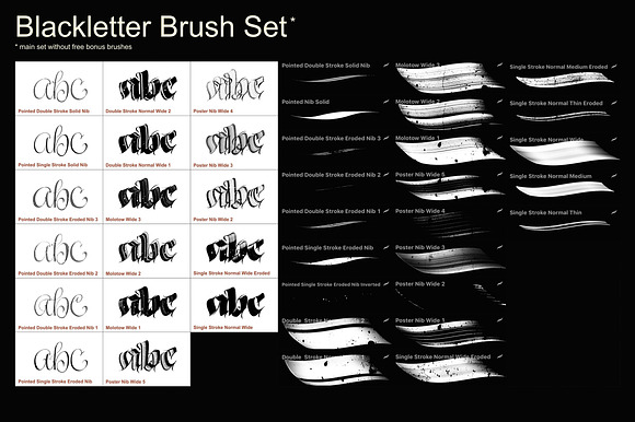 Blackletter Pro Brushes / Procreate in Photoshop Brushes - product preview 1