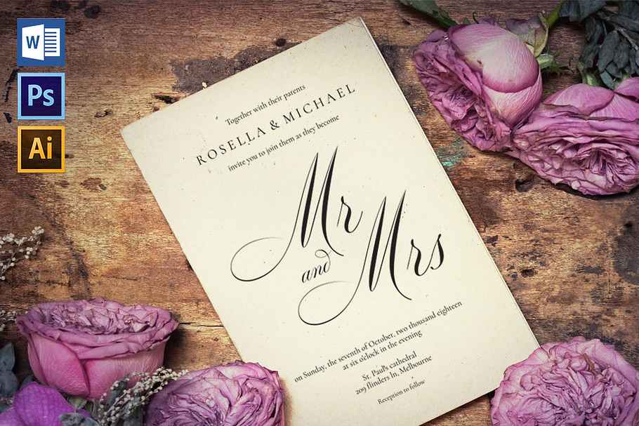 Invitation Template SHR435 in Wedding Templates - product preview 8