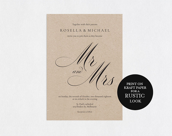 Invitation Template SHR435 in Wedding Templates - product preview 1