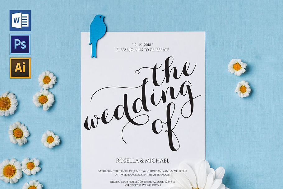 Invitation Template SHR443 in Wedding Templates - product preview 8