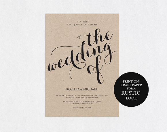 Invitation Template SHR443 in Wedding Templates - product preview 1