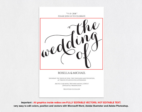 Invitation Template SHR443 in Wedding Templates - product preview 4