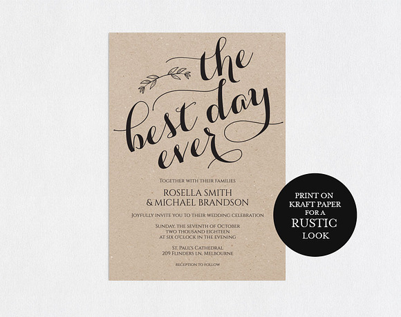 Invitation Template SHR444 in Wedding Templates - product preview 1