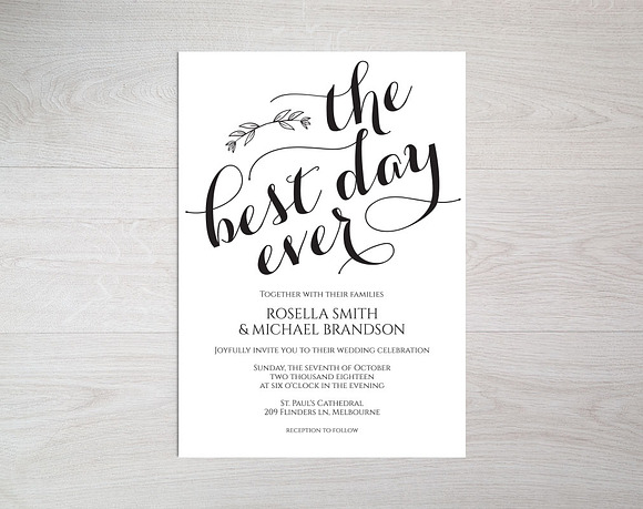 Invitation Template SHR444 in Wedding Templates - product preview 2