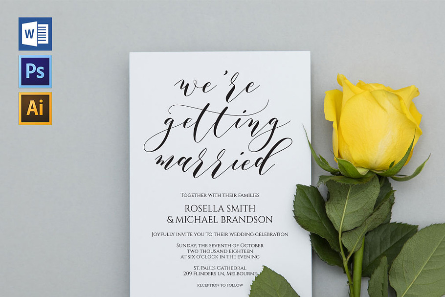 Invitation Template SHR445 in Wedding Templates - product preview 8