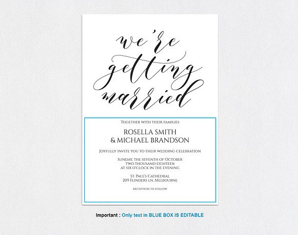 Invitation Template SHR445 in Wedding Templates - product preview 3
