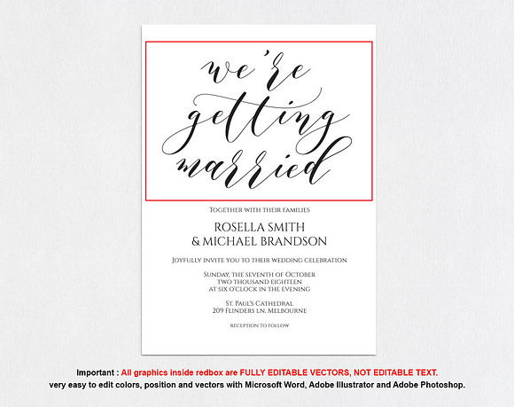 Invitation Template SHR445 in Wedding Templates - product preview 4