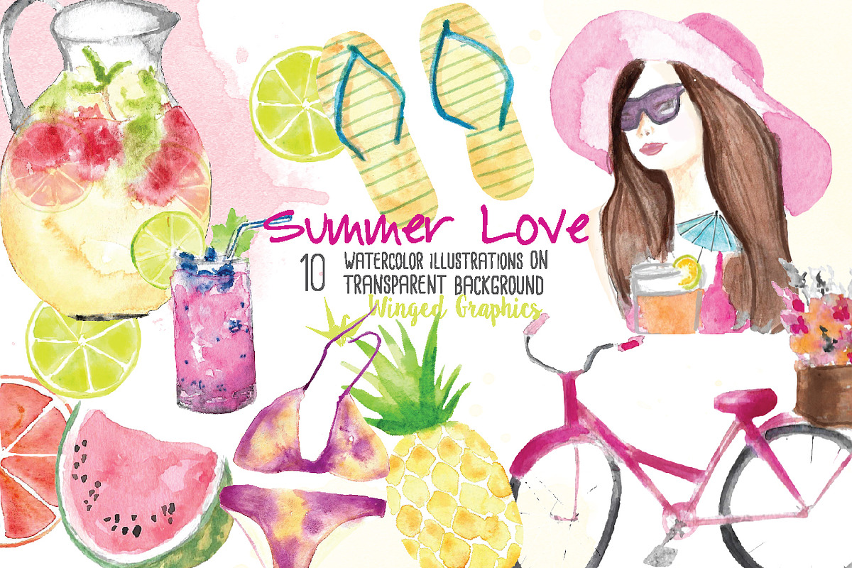 Summer Love Illustration in Illustrations - product preview 8