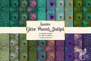 Glitter Peacock Feather Patterns