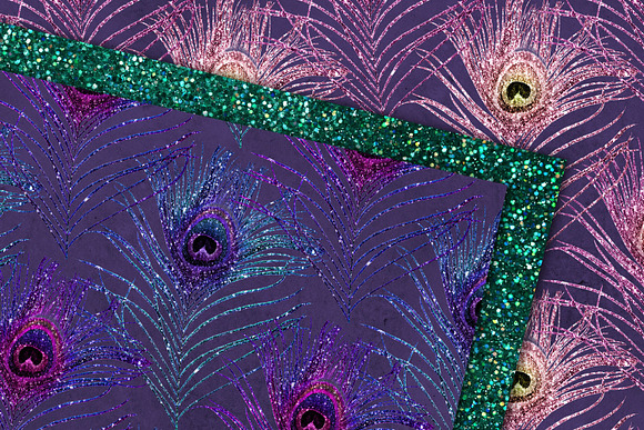 Glitter Peacock Feather Patterns in Patterns - product preview 1