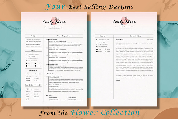 Resume CV Flower Bundle in Resume Templates - product preview 6