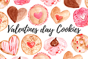 Watercolor Valentines day Clipart