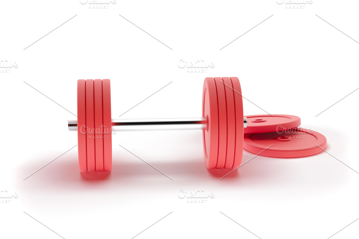 3d rendering dumbbell isolated on in Illustrations - product preview 8