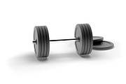 3d rendering dumbbell isolated on
