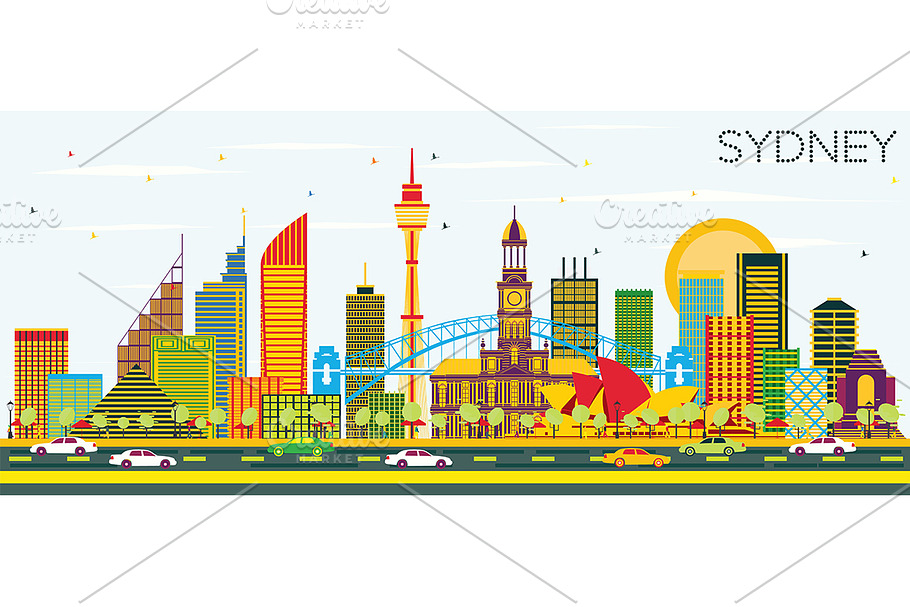 Sydney Australia City Skyline  in Illustrations - product preview 8