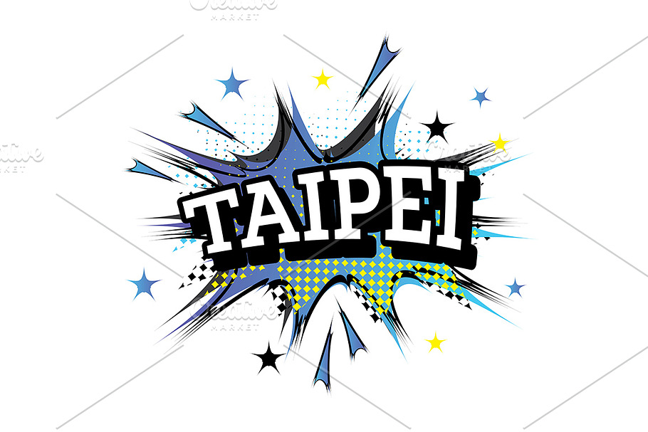 Taipei Comic Text in Pop Art Style. in Illustrations - product preview 8