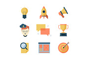 Seo smm business icons