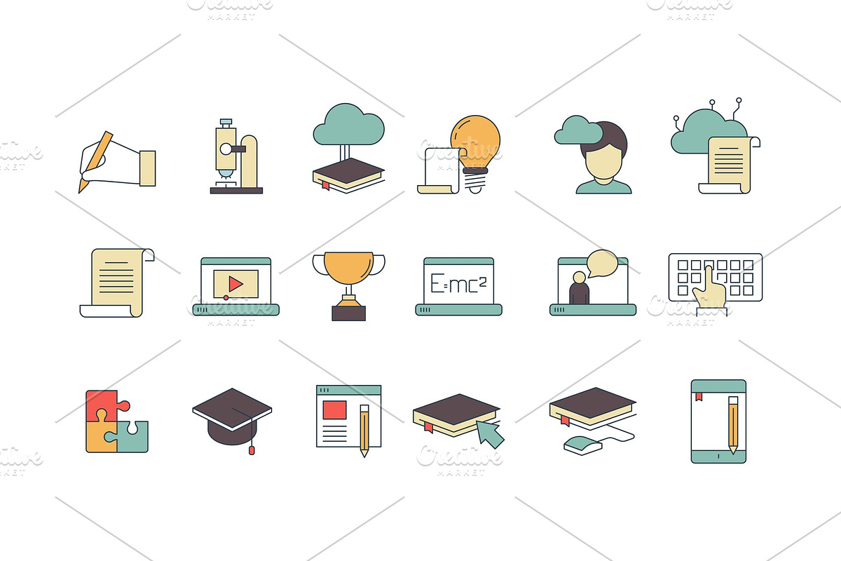 Education online symbols. Special in Graphics - product preview 8