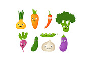 Funny vegetable cartoon characters