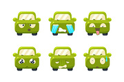 Collection of car emoticons, cute