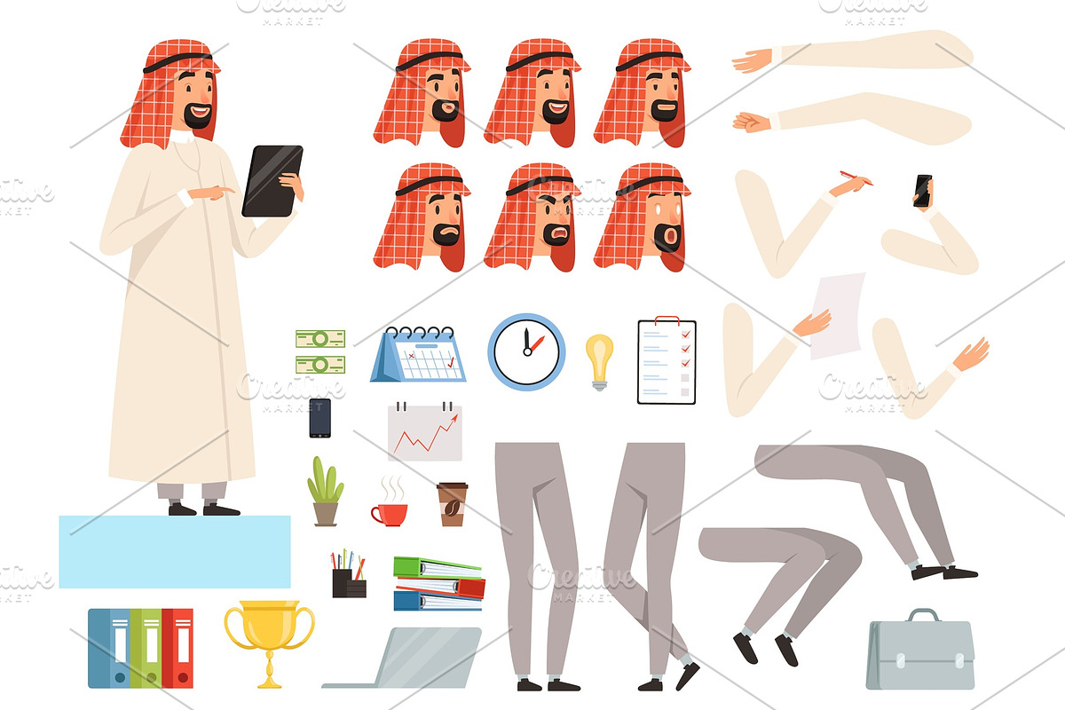 Arabic businessman animation in Graphics - product preview 8
