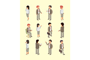 Business people isometric. Office