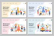 Startup landing pages. Web business