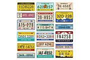 Car license plates. Automobile